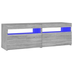 Berkfield Home TV Cabinet with LED Lights Grey Sonoma 120x35x40 cm - Size: 120 x 35 x 40 cm - thumbnail 1
