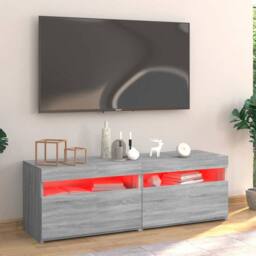 Berkfield Home TV Cabinet with LED Lights Grey Sonoma 120x35x40 cm - Size: 120 x 35 x 40 cm - thumbnail 5