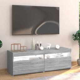Berkfield Home TV Cabinet with LED Lights Grey Sonoma 120x35x40 cm - Size: 120 x 35 x 40 cm - thumbnail 4