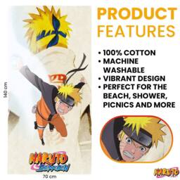 Naruto: Shippuden Naruto Heroes Cotton Towel in Beige - thumbnail 2