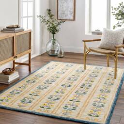 Livabliss Fairfax-Hand Tufted Green Beige Blue Yellow Wool Global Rug - Size: 200 cm x 275 cm - thumbnail 1