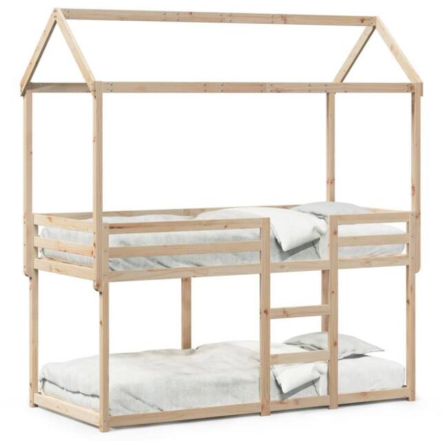 Berkfield Home Bunk Bed without Mattress 90x200 cm Solid Wood Pine in Brown - image 1