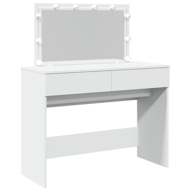 Berkfield Home Dressing Table with LED White 100x40x120 cm - Size: 100 x 40 x 120 cm - image 1
