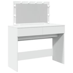 Berkfield Home Dressing Table with LED White 100x40x120 cm - Size: 100 x 40 x 120 cm