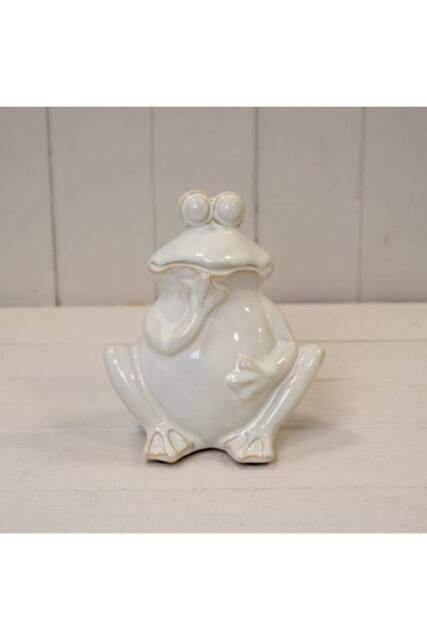 KDMD Cream Ceramic Wondering Frog - image 1