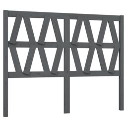 Berkfield Home Bed Headboard Grey 146x4x100 cm Solid Wood Pine - Size: 146 x 4 x 100 cm - thumbnail 2
