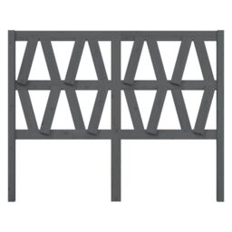 Berkfield Home Bed Headboard Grey 146x4x100 cm Solid Wood Pine - Size: 146 x 4 x 100 cm - thumbnail 3