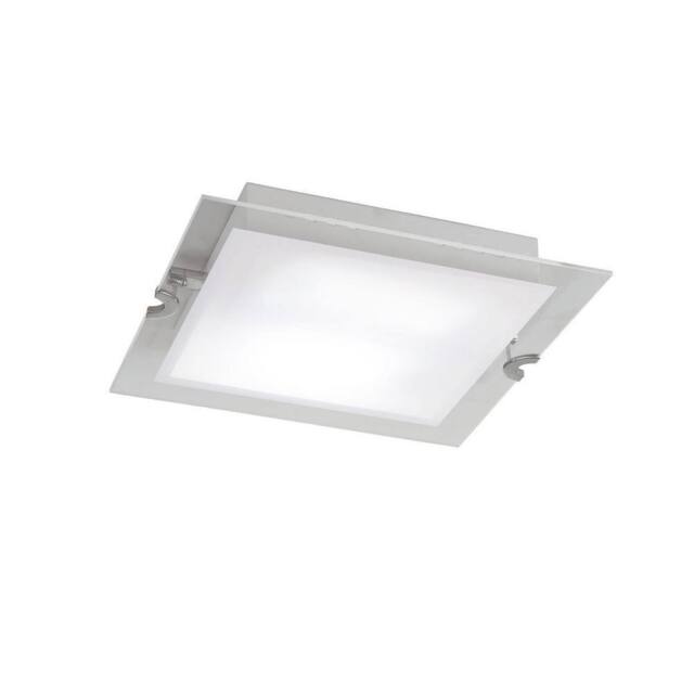 Netlighting Melbourne Square Ceiling 15W LED 1350lm Chrome Frosted White Glass in Grey - image 1