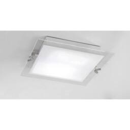 Netlighting Melbourne Square Ceiling 15W LED 1350lm Chrome Frosted White Glass in Grey - thumbnail 2