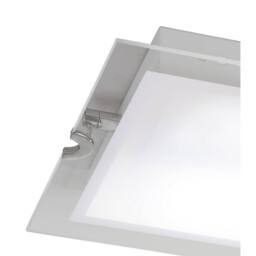 Netlighting Melbourne Square Ceiling 15W LED 1350lm Chrome Frosted White Glass in Grey - thumbnail 3