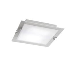Netlighting Melbourne Square Ceiling 15W LED 1350lm Chrome Frosted White Glass in Grey - thumbnail 1