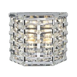 Loops Twin Wall Light Sconce Highly Polished Nickel Finish LED E27 60W Bulb in Metallics - thumbnail 1