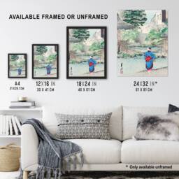 "Artery8 View Of Benten At Inokashira Vintage Japan Wall Art Print Gekko in Green - Size: W18"" x H24""" - thumbnail 3