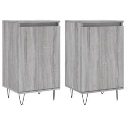 Berkfield Home Sideboards 2 pcs Grey Sonoma 40x35x70 cm Engineered Wood - Size: 40 x 35 x 70 cm - thumbnail 1