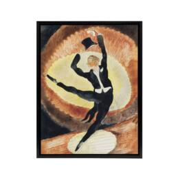 "Artery8 Acrobatic Male Dancer with Top Hat Demuth Framed Canvas Wall Art Print in Brown - Size: W12"" x H16""" - thumbnail 1