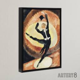 "Artery8 Acrobatic Male Dancer with Top Hat Demuth Framed Canvas Wall Art Print in Brown - Size: W12"" x H16""" - thumbnail 2