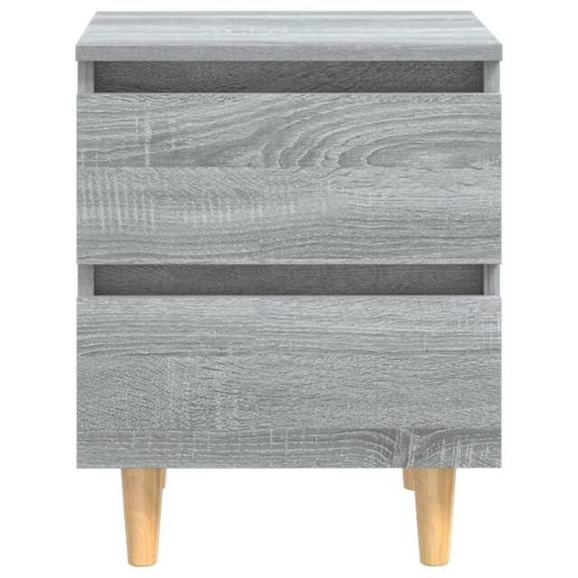 Berkfield Home Sturdy Bed Cabinet with Solid Wood Legs Grey Sonoma 40x35x50 cm - Size: 40 x 35 x 50 cm - image 1