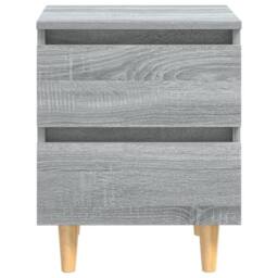 Berkfield Home Sturdy Bed Cabinet with Solid Wood Legs Grey Sonoma 40x35x50 cm - Size: 40 x 35 x 50 cm - thumbnail 1