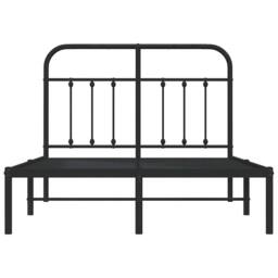 Berkfield Home Metal Bed Frame with Headboard Black 120x190 cm Small Double - thumbnail 6