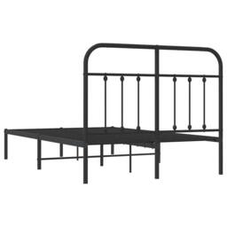 Berkfield Home Metal Bed Frame with Headboard Black 120x190 cm Small Double - thumbnail 8