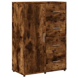 Berkfield Home Sideboard Smoked Oak 60x31x84 cm Engineered Wood in Brown - Size: 60 x 31 x 84 cm - thumbnail 2