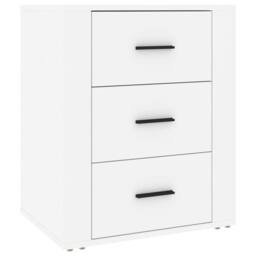 Berkfield Home Classic Bedside Cabinet White 50x36x60 cm Engineered Wood - Size: 50 x 36 x 60 cm - thumbnail 3