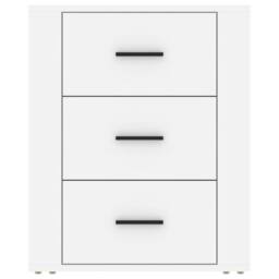 Berkfield Home Classic Bedside Cabinet White 50x36x60 cm Engineered Wood - Size: 50 x 36 x 60 cm - thumbnail 6