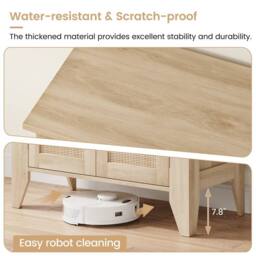 VOGREX Rattan Wood Sideboard, Buffet Storage Cabinet in Natural - thumbnail 7