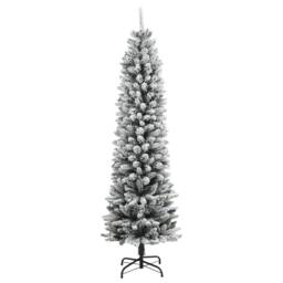 Berkfield Home Artificial Christmas Tree 300 LEDs & Flocked Snow 210 cm in Green - thumbnail 3