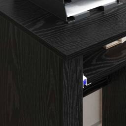 Berkfield Home Traditional Black Oak Computer Desk Black Oak Engineered wood, Me - thumbnail 4