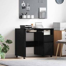 Berkfield Home Traditional Black Oak Computer Desk Black Oak Engineered wood, Me - thumbnail 2