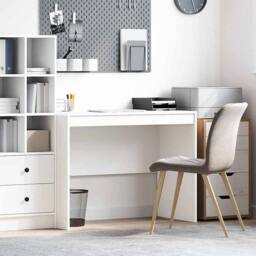 Berkfield Home Writing Desk White Particle board 100 x 50 x 76 cm Storage - thumbnail 2