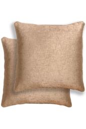 Enhanced Living Pair of Vogue Plain Zip Opening Cushion Covers - 43x43cm Cases Only in Natural - Size: 43 cm x 43 cm