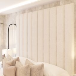 "Bed Choices Kensington Boucle (Teddy) Bedframe with 70"" Headboard in Cream - Size: Single" - thumbnail 2