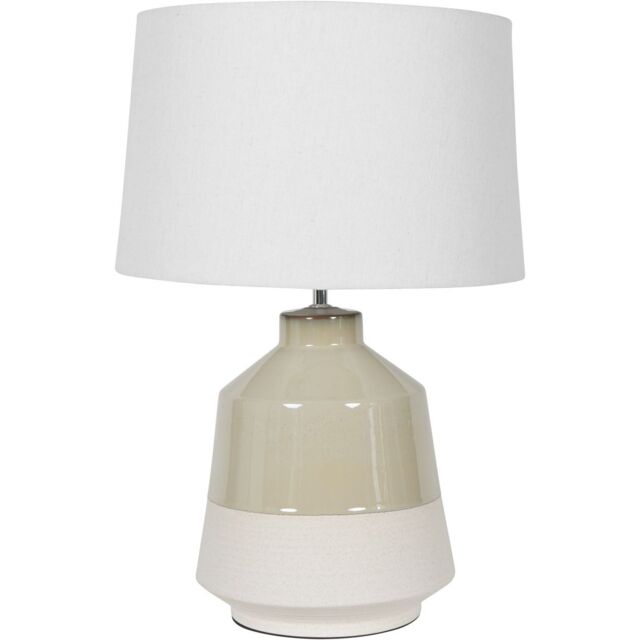 Libra Interiors Canterbury Soft Green Dipped Glaze Table Lamp 58cm with Ivory Coolie Shade in Pale Green - image 1