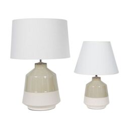 Libra Interiors Canterbury Soft Green Dipped Glaze Table Lamp 58cm with Ivory Coolie Shade in Pale Green - thumbnail 5