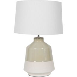 Libra Interiors Canterbury Soft Green Dipped Glaze Table Lamp 58cm with Ivory Coolie Shade in Pale Green - thumbnail 1