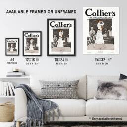 "Artery8 Woman Golfer First Tee Vintage Magazine Cover Framed Wall Art Print in White - Size: W12"" x H16""" - thumbnail 3