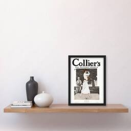 "Artery8 Woman Golfer First Tee Vintage Magazine Cover Framed Wall Art Print in White - Size: W12"" x H16""" - thumbnail 4