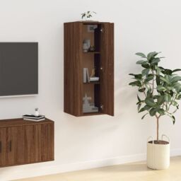 Berkfield Home Wall Mounted TV Cabinet Brown Oak 40x34, 5x100 cm - thumbnail 4
