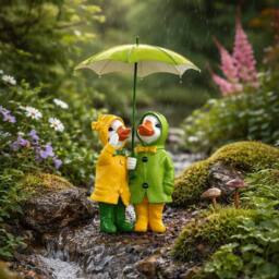Marco Paul Duck with Umbrella Outdoor Garden Ornaments - thumbnail 9