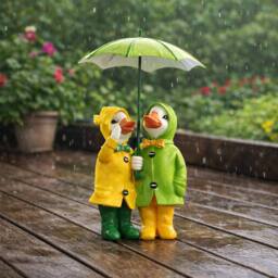 Marco Paul Duck with Umbrella Outdoor Garden Ornaments - thumbnail 7