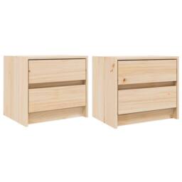 Berkfield Home Bedside Cabinets 2 pcs 40x31x35.5 cm Solid Wood Pine in Natural - thumbnail 1