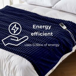 Neo Waffle Shaped Electric Blanket Heated Fleece Overblanket Throw Machine Washable Remote Timer Control Heat Settings - Size: 130 cm x 160 cm - thumbnail 5