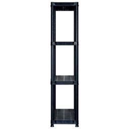 Berkfield Home Storage Shelf 4-Tier Black 122x30.5x130 cm Plastic - thumbnail 4