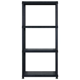 Berkfield Home Storage Shelf 4-Tier Black 122x30.5x130 cm Plastic - thumbnail 3