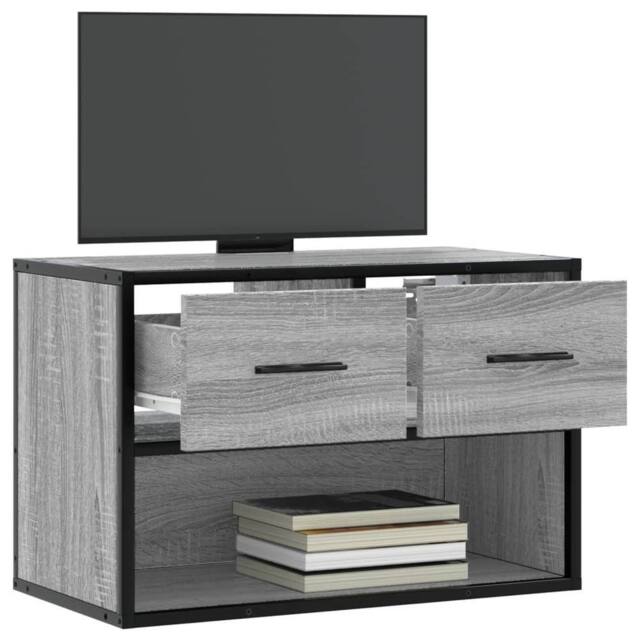 Berkfield Home TV Cabinet Grey Sonoma 60x31x39.5 cm Engineered Wood & Metal - image 1