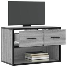 Berkfield Home TV Cabinet Grey Sonoma 60x31x39.5 cm Engineered Wood & Metal - thumbnail 1