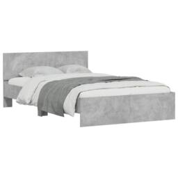 Berkfield Home Durable Bed Frame with Headboard & LED Concrete Grey 140x190 cm - thumbnail 5