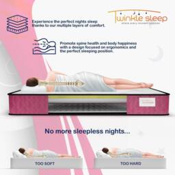 Twinkle Sleep 3FT Single Kids Mattress - Comfort, Support & Peaceful Sleep for Babies in Pink - thumbnail 5